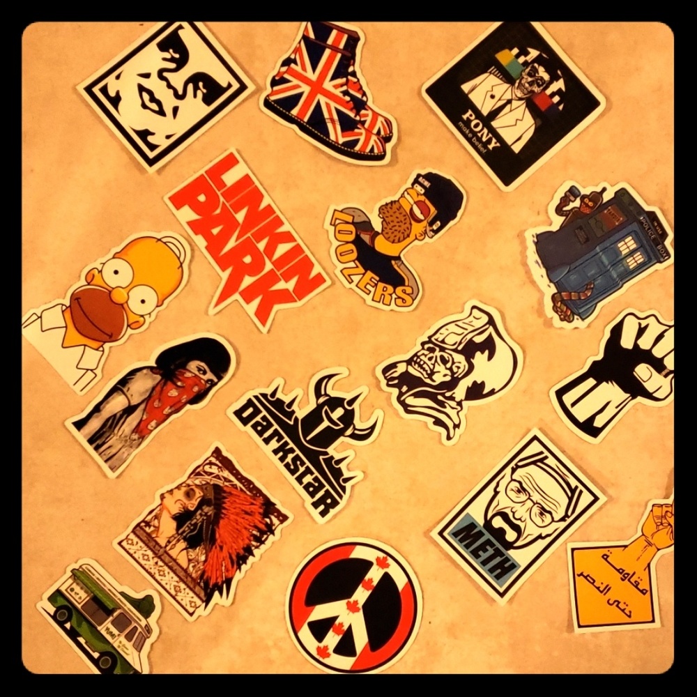 Lot 15 modern vintage vinyl bike board stickers